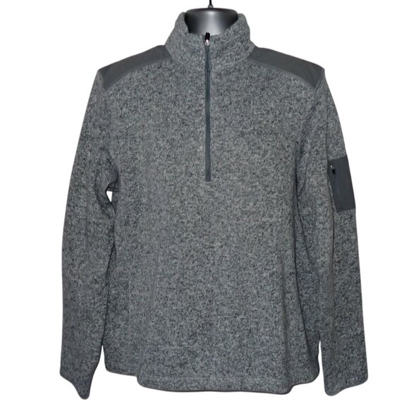 Eddie‎ Bauer 1/4 Zip Fleece Sweater Pullover Sweatshirt Gray Mens L Outdoor - Picture 1 of 9